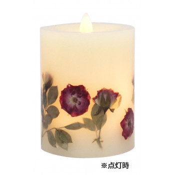 本物の炎のように揺らめくLEDキャンドル。贈り物にも最適です! 生産国:中国 素材・材質:キャンドル・プラスチック 商品サイズ:φ8.5×H10.5cm 仕様:電池:単4電池3本(別売)連続点灯時間3