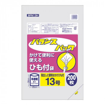 ひも付タイプです。 生産国:インドネシア・中国 素材・材質:HD(高密度ポリエチレン) キーワード【キッチン 日用品 文具 掃除用具 ゴミ袋 ポリ袋 レジ袋】