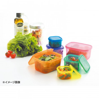 重ねて収納できて、使わないときはコンパクトに収納可能です。内容物ごとに区別しやすい6カラーです。本体は電子レンジ対応で、おかずなどを温めて食べられます。 生産国:中国 素材・材質:ポリプロピレン 商品