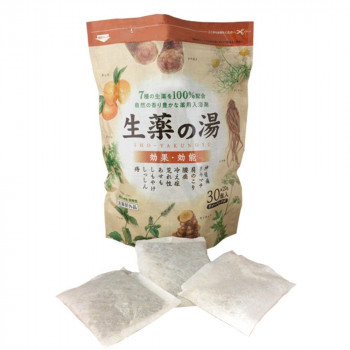 生薬の力が温浴効果を高め、効能・効果を発揮します。人工色素・香料を使用していません。 生産国:日本 成分:コウボク、トウキ、チンピ、センキュウ、ガイヨウ、カミツレ、ハッカ 内容量:20g×30包 キー