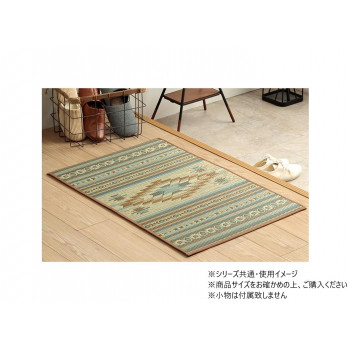 玄関のアクセントになるキリム柄デザイン。裏にはウレタンを貼っており、ズレにくい仕様になっております。ゴミが絡まりにくいので、掃除機でサッと綺麗に清潔で保つことができます。高いデザイン性で玄関マット以外
