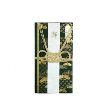 箔押しされた松が印象的でお洒落な金封です。 生産国:ベトナム 素材・材質:本体:紙水引:鉄 商品サイズ:180×95×15mm 仕様:金額目安:1~5万円 セット内容:金封×1寿の短冊×1御結婚御祝の