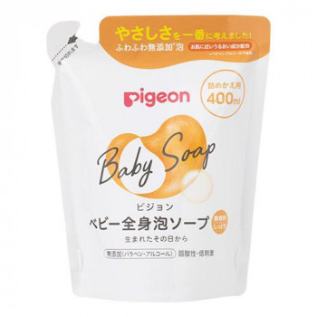未熟な赤ちゃんの肌に不足しがちな、お肌本来のうるおい類似成分「ピジョンナチュラルモイスチャー※」配合した全身泡ソープです。(※セラミドNP+イソステアリン酸フィトステリル)乾燥肌に洗いあがりしっとりで