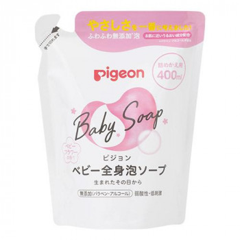 未熟な赤ちゃんの肌に不足しがちな、お肌本来のうるおい類似成分「ピジョンナチュラルモイスチャー※」配合した全身泡ソープです。(※セラミドNP+イソステアリン酸フィトステリル)お肌に近い弱酸性で、お顔も洗