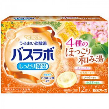 スキンケアタイプの炭酸ガスの薬用入浴剤です。なめらかな泡が湯面にただよい、すべすべな肌ざわりに。ヒアルロン酸(保湿成分)を配合しています。4種のほっこり和み湯が楽しめます。 生産国:中国 成分:炭酸水
