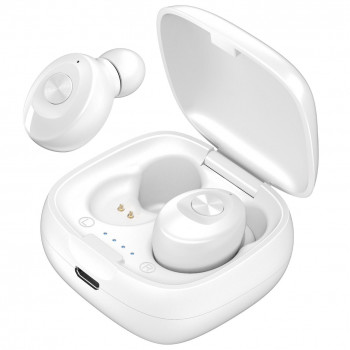 Bluetooth ver.5対応、カナル型で迫力ある重低音、クリアな中高域を再生できるようチューニング。音楽再生時間約4.5時間、充電ケースで本体を約1.7回満充電、最大約12.5時間使用可能。5g